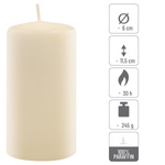 ŚWIECE STOŁOWE KREMOWE 12x 11,5x6 CM ŚWIECZKI WALCOWE TRADYCYJNE KOLUMNOWE