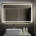  LUSTRO 110x70 CM ŁAZIENKOWE WISZĄCE ŚCIENNE Z OŚWIELTENIEM LED + ANTI-FOG