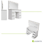 TOALETKA KOSMETYCZNA LILIA Z LED, LUSTREM I 7 SZUFLADAMI BIAŁA