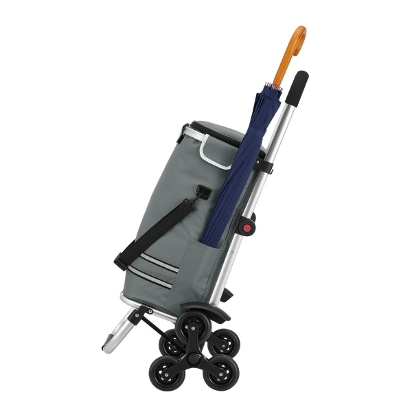 WÓZEK 3w1 NA ZAKUPY ZAKUPOWY NA SCHODY TORBA NA KÓŁKACH SKŁADANY SZARY