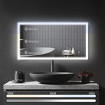  LUSTRO 120x60 CM ŁAZIENKOWE WISZĄCE ŚCIENNE Z OŚWIELTENIEM LED + ANTI-FOG
