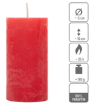 ŚWIECE STOŁOWE CZERWONE RUSTYKALNE 16SZT 5x10 CM ŚWIECZKI WALCOWE KOLUMNOWE