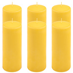 ŚWIECE STOŁOWE ŻÓŁTE 6 SZT 20x7,5 CM ŚWIECZKI WALCOWE TRADYCYJNE KOLUMNOWE