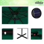 ZIELONY PARASOL OGRODOWY 3,5 M LED Z KORBKĄ