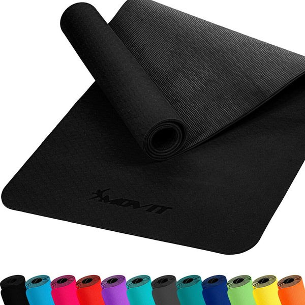 CZARNA MATA TPE 190x60x0,6cm DO ĆWICZEŃ FITNESS 