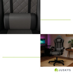 FOTEL GAMINGOWY BIUROWY KUBEŁKOWY GRACZA OBROTOWY HYPERSEAT SZARY CZARNY