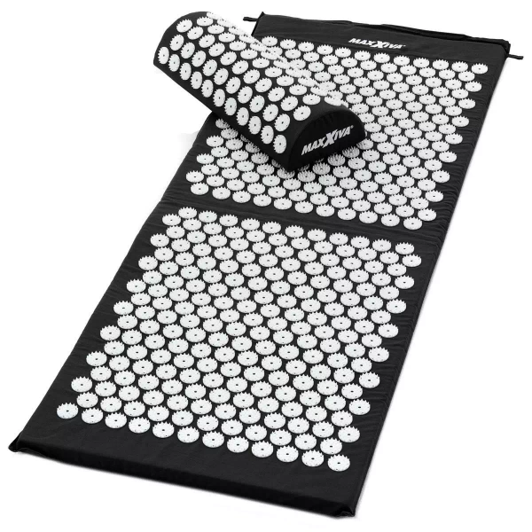 MAXXIVA CZARNA MATA DO AKUPRESURY 130x50 CM Z KOLCAMI NA BÓL PLECÓW