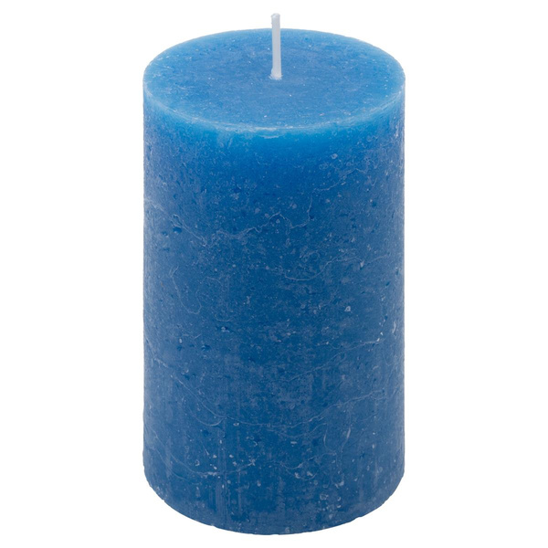 ŚWIECE STOŁOWE NIEBIESKIE RUSTYKALNE 12 SZT 6,8x11,5 CM ŚWIECZKI KOLUMNOWE
