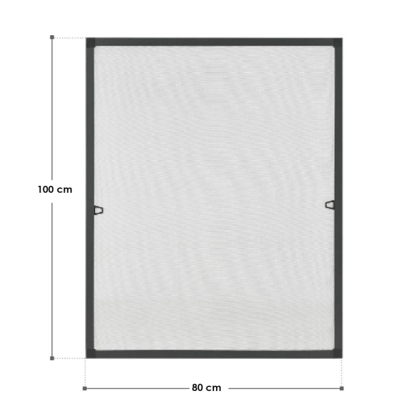 MOSKITIERA OKIENNA 100x120 CM DO OKNA ALUMINIOWA RAMA SIATKA NA OWADY SZARA