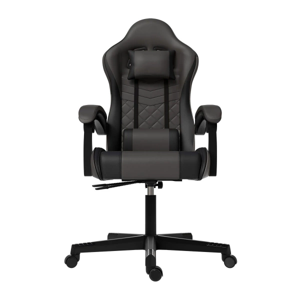FOTEL GAMINGOWY BIUROWY KUBEŁKOWY GRACZA OBROTOWY HYPERSEAT SZARY CZARNY