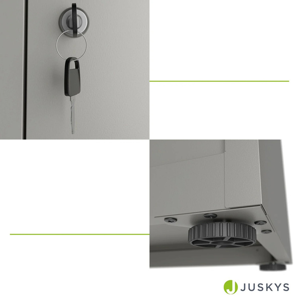 SZAFA METALOWA BIUROWA NA DOKUMENTY AKTA KLUCZ WARSZTATOWA DO GARAŻU SZARA