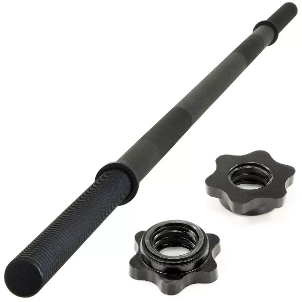 GRYF PROSTY Z GWINTEM 180 CM / 30 MM CZARNA SZTANGA DO 300 KG