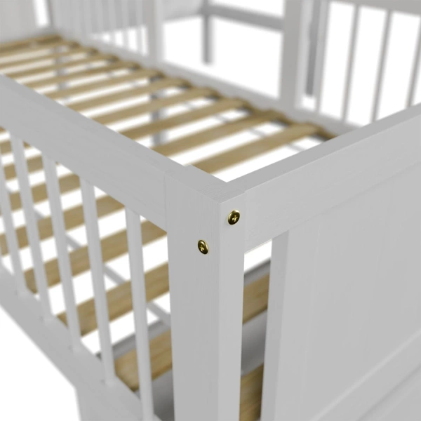 ŁÓŻKO DZIECIECE DOMEK YARI 90x200 CM Z SZUFLADĄ BIURKIEM DLA DZIECKA BIAŁE