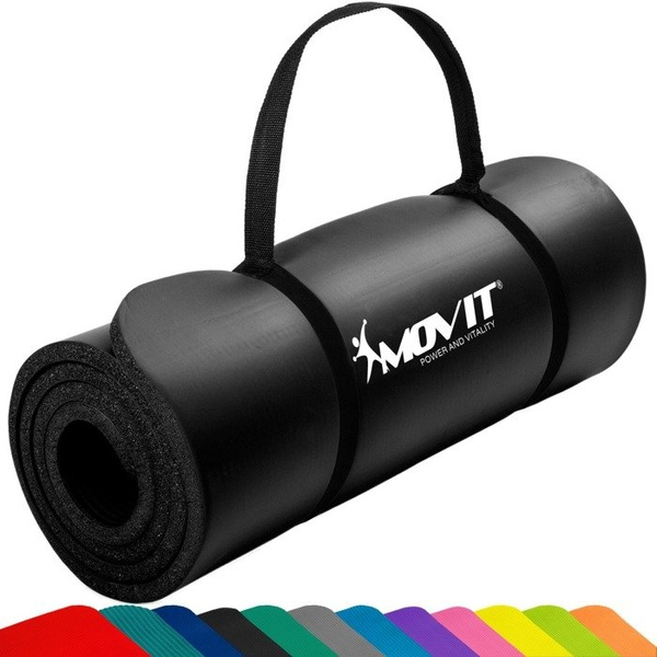 CZARNA MATA PIANKOWA 190x60x1,5cm DO ĆWICZEŃ / GIMNASTYKI / FITNESS