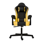 FOTEL GAMINGOWY BIUROWY KUBEŁKOWY GRACZA OBROTOWY HYPERSEAT CZARNY ŻÓŁTY