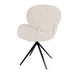 2x KRZESŁO TAPICEROWANE 360° DO SALONU JADALNI BEŻOWE ECRU KREMOWE BOUCLE