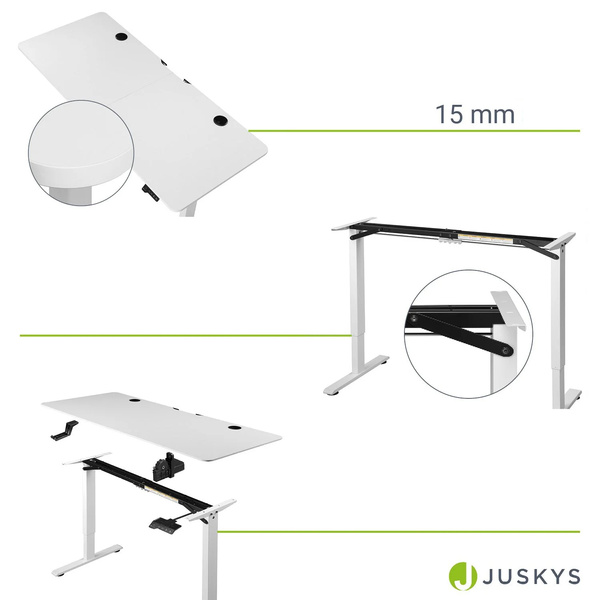BIURKO ELEKTRYCZNE 120x60 REGULOWANE BIAŁE Z REGULACJĄ WYSOKOŚCI I PAMIĘCIĄ