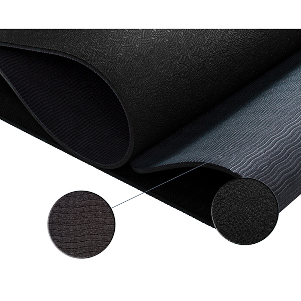 CZARNA MATA TPE 190x60x0,6cm DO ĆWICZEŃ FITNESS 