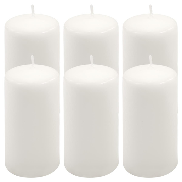 ŚWIECE STOŁOWE BIAŁE 6 SZT 11,5x6 CM ŚWIECZKI WALCOWE TRADYCYJNE KOLUMNOWE