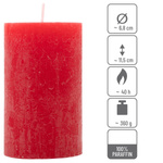 ŚWIECE STOŁOWE CZERWONE RUSTYKALNE 12 SZT 6,8x11,5 CM ŚWIECZKI KOLUMNOWE