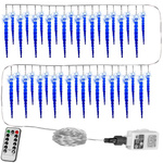 LAMPKI ŚWIĄTECZNE SOPLE 40 DIOD OZDOBA ŚWIĄTECZNA + PILOT