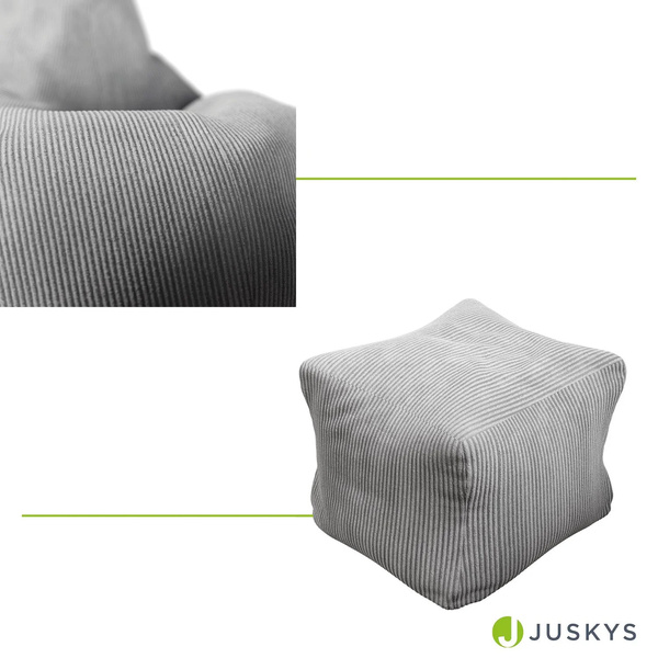 FOTEL RELAKSACYJNY TELEWIZYJNY WYPOCZYNKOWY GAMINGOWY Z PUFĄ JASNY SZARY XL