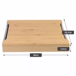 DESKA DO KROJENIA BAMBUS Z 2 NACZYNIAMI MISAMI ALUMINIOWYMI 40X30x6 CM