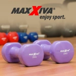 ZESTAW HANTLE WINYLOWE 2x 2,0 KG MAXXIVA FIOLETOWE CIĘŻARKI FITNES HANTELKI
