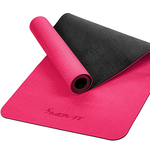 RÓŻOWA MATA TPE 190x60x0,6cm DO ĆWICZEŃ PILATESU