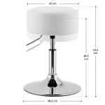 HOKER PUFA TABORET TONIA DO TOALETKI KOSMETYCZNEJ PODUSZKA Z EKOSKÓRY BIAŁY