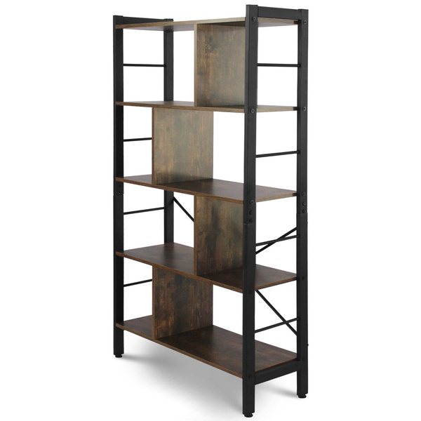 REGAŁ Z 4 PÓŁKAMI PRZEGRODAMI MODUŁOWY W STYLU LOFT INDUSTRALNYM VINTAGE