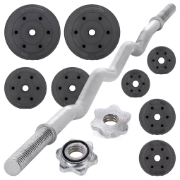 ZESTAW 23,5 KG MAXXIVA CURL GRYF ŁAMANY SZTANGA 120 CM OBCIĄŻENIA