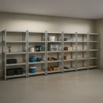 6x REGAŁ MAGAZYNOWY 180x90x40CM 5250KG SREBRNY METALOWY PÓŁKI GARAŻ PIWNICA