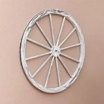 DREWNIANE KOŁO DEKORACYJNE WHITEWASH 90 CM VINTAGE DEKORACJA WESTERN
