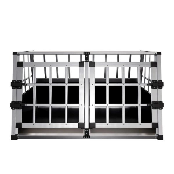 TRANSPORTER DLA PSA ZWIERZĄT ALUMINIOWA KLATKA PODRÓŻNA DO SAMOCHODU L-XL