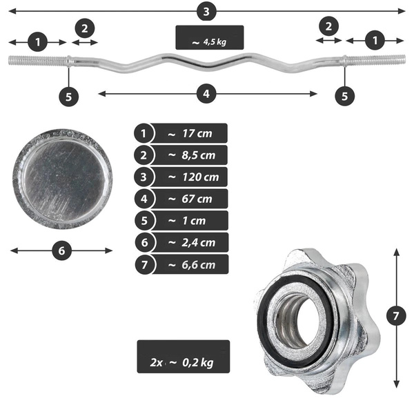 ZESTAW 23,5 KG MAXXIVA CURL GRYF ŁAMANY SZTANGA 120 CM OBCIĄŻENIA