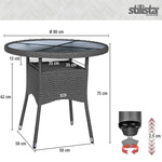 STOLIK KAWOWY OKRĄGŁY 80 CM TECHNORATTAN BALKON