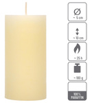 ŚWIECE STOŁOWE KREMOWE RUSTYKALNE 8 SZT 5x10 CM ŚWIECZKI WALCOWE KOLUMNOWE