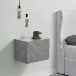 WISZĄCA SZAFKA NOCNA 2 SZUFLADY 40x29x30 CM SZARY DEKOR BETONU INDUSTRIALNA