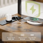 SZAFKA NOCNA STOLIK NOCNY Z GNIAZDKAMI USB ŁĄDOWARKĄ SZUFLADAMI DO SYPIALNI