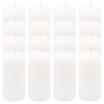 ŚWIECE STOŁOWE BIAŁE RUSTYKALNE 16 SZT 5x10 CM ŚWIECZKI WALCOWE KOLUMNOWE