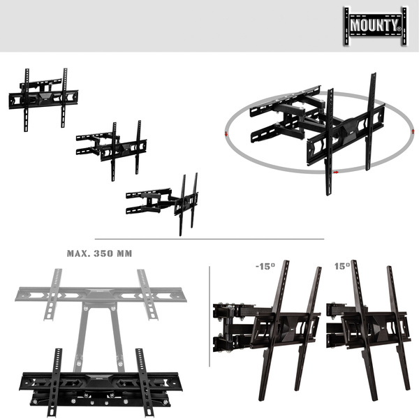 REGULOWANY UCHWYT ŚCIENNY WIESZAK TV LCD LED 40-86 CALI