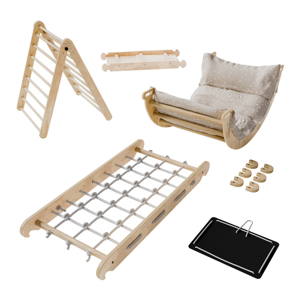 ZESTAW WSPINACZKOWY PLAC ZABAW DO DOMU DLA DZIECI BUJAK ZJEŻDŻALNIA ŚCIANKA