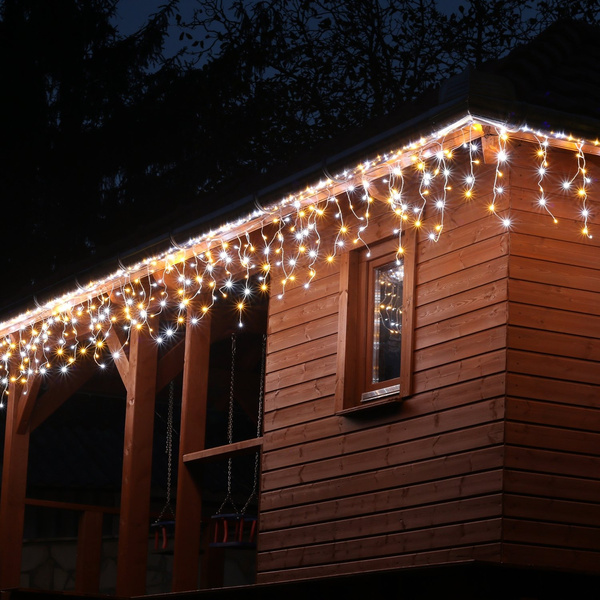 KURTYNA 600 LED SOPLE LAMPKI NA DOM CIEPŁO-ZIMNE + PILOT