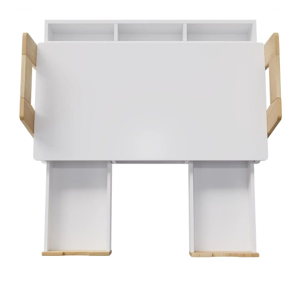 BIURKO DZIECIĘCE REGULOWANE Z SZUFLADAMI BIAŁE STOLIK DO NAUKI KREŚLARSKI