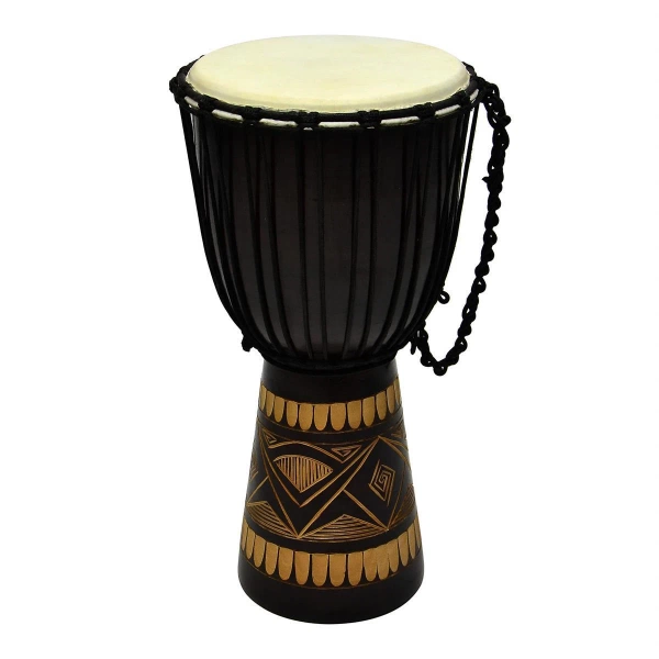 DJEMBE AFRYKAŃSKA 50 CM BĘBEN Z KOZIEJ SKÓRY MAHOŃ INSTRUMENT BONGO TROMMEL