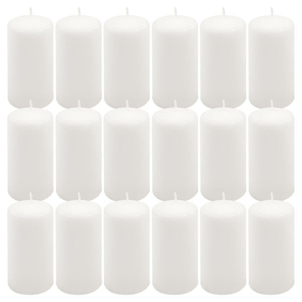 ŚWIECE STOŁOWE BIAŁE 18 SZT 11,5x6 CM ŚWIECZKI WALCOWE TRADYCYJNE KOLUMNOWE