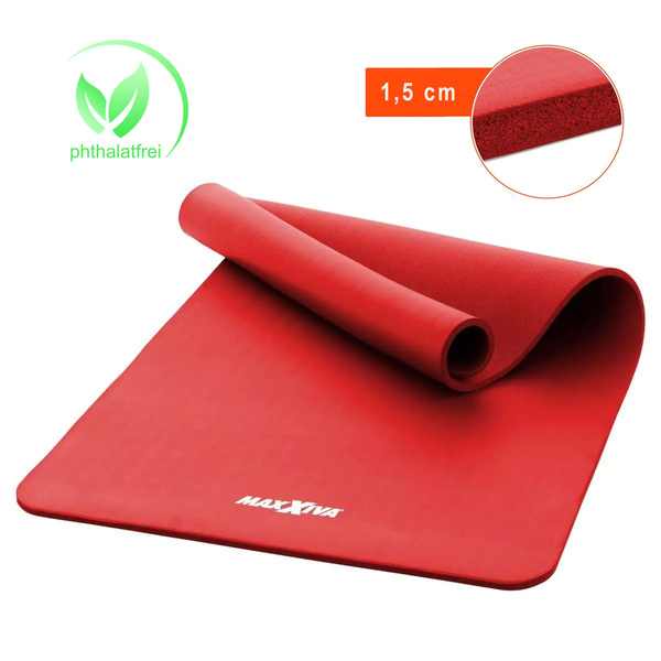 MAXXIVA CZERWONA MATA PIANKOWA 190x100x1,5cm DO ĆWICZEŃ / JOGI / FITNESS