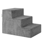 SCHODKI DLA PSA KOTA ZWIERZĄT SCHODY TIMMY 36 CM 3 STOPNIE SZARE PLUSZOWE
