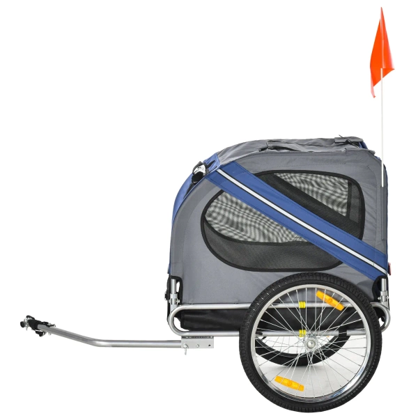PRZYCZEPKA ROWEROWA DO ROWERU WÓZEK DLA PSA DO 20KG SKŁADANA NIEBIESKA
